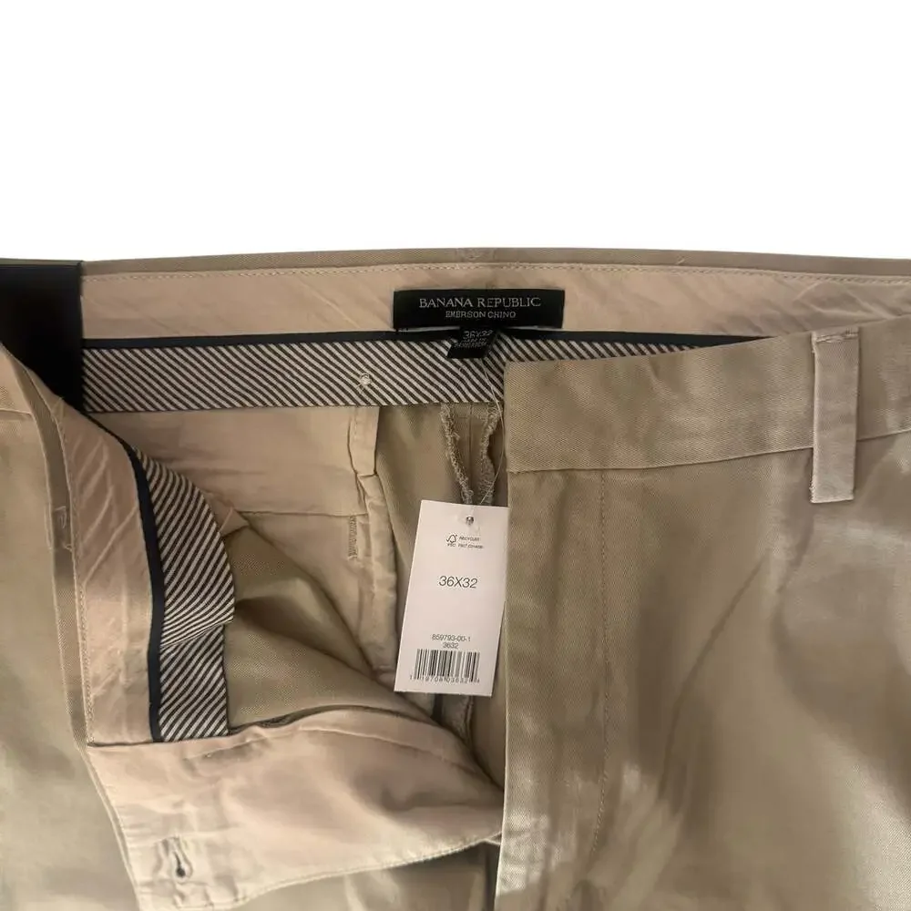 Banana Republic Men's Emerson Chino Vintage Straight Fit Pants, Size 36x32